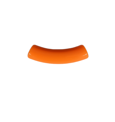 Perle tube incurvé, orange acrylique 32x9,5mm