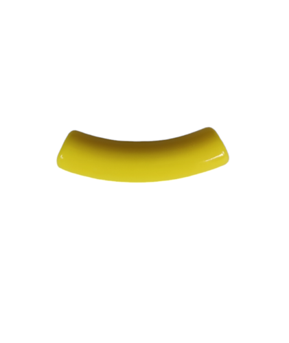Perle tube incurvé, jaune acrylique 32x9,5mm